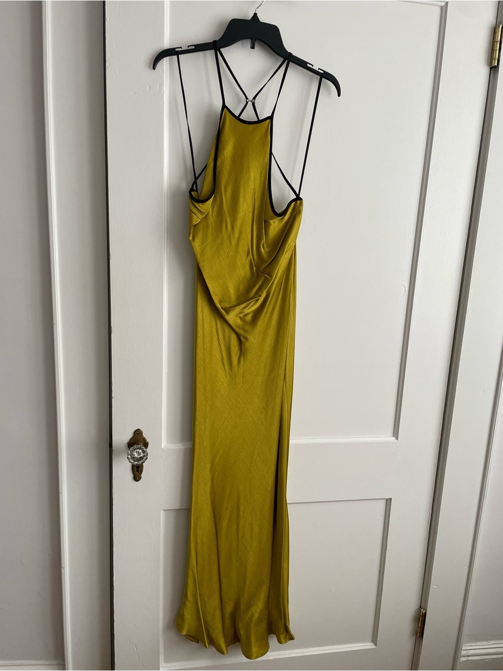 bec + bridge Indi Olive Green Backless Bias Slip Dress